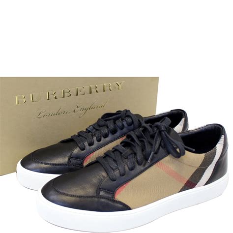 burberry salmond house check & leather sneakers|Burberry Limited.